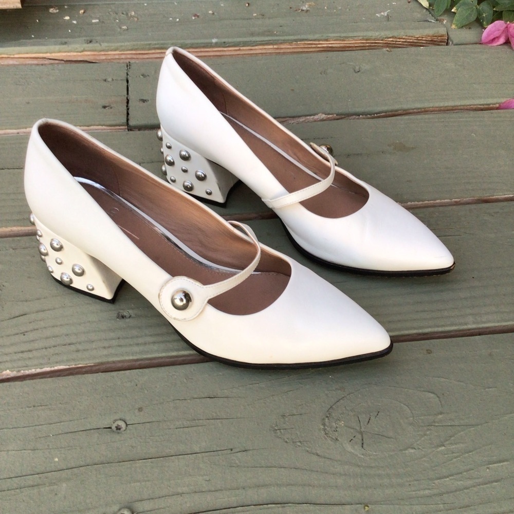 Preown LINEA Paolo "Franka" Studded Leather Shoe Size 8 M Women's